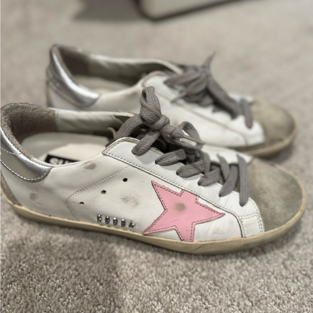 Golden Goose Pink Star Athletic Shoes